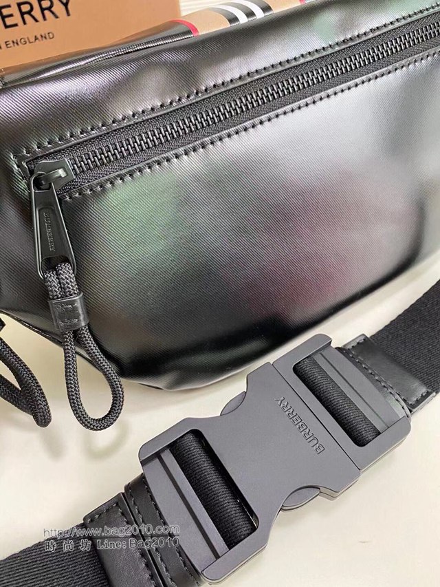 Burberry專櫃新款腰包 巴寶莉品牌徽標與標誌性條紋腰包挎包胸包  db1210